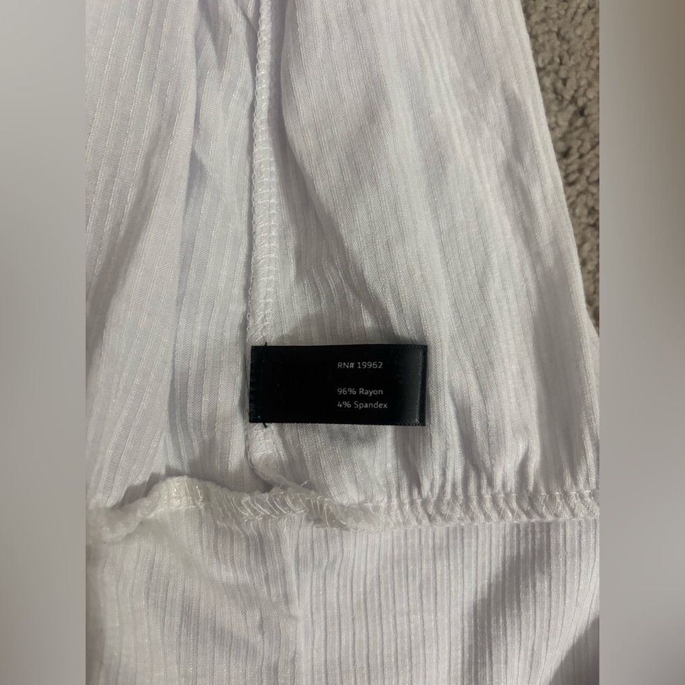 Boston Proper White Ribbed Tank Top size L - Picture 9 of 9